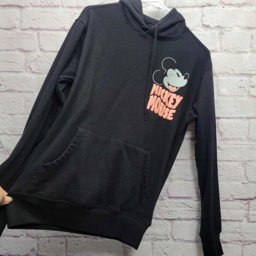 Disney Mickey Mouse Wink Hoodie Size S Spooky Halloween Front Back Puffy Print‎ - Picture 4 of 9